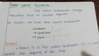 Break, continue,pass statement in python tamil | loop control structure in tamil 