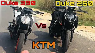 Ktm duke 390 vs Duke 250⚡️ sound check 😱 #explore#vlog#trending#motovlog#ktm#ktm390#stunt#reach#view