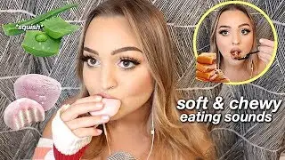 I tried ASMR again. (eating mochi, aloe vera, and caramel)