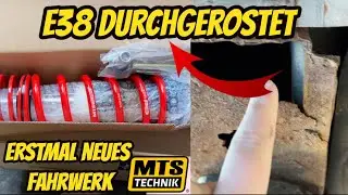 7er &uuml;berall Durchgerostet aber erstmal neues MTS Technik Gewindefahrwerk BMW E38 728i Unfall Projekt