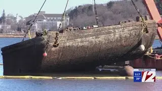 Sunken barge removed from Providence River