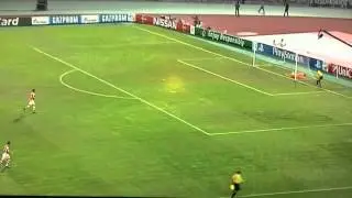 Demba Ba hits the crossbar from kickoff