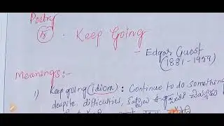 The Keep Going-5.Poetry Inter 1st yr New syllabus-Only1Answer forAll Annotations&para;graph questions