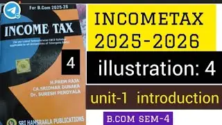 Incometax AY 2025-26 Bcom semester-4 unit-1 introduction  illustration-4 easy explanation (Hindi)
