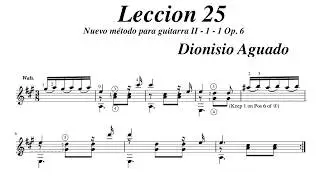 Dionisio Aguado Leccion 25 Nuevo m&eacute;todo para guitarra 2-1-1 Op. 6