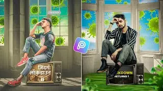 PicsArt New Corona Virus Photo Editing | Corona Virus And Lockdown Photo Editing
