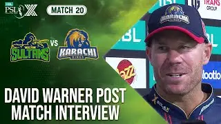 David Warner Post Match Interview | Multan Sultans vs Karachi Kings | Match 20 | HBL PSL X | M2M1A