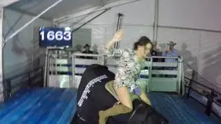 Lauren rides the Superbull at the WNFR 1663