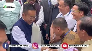 Arrival of CM PS Golay at Manan Kendra on the occasion of Sarathi Diwas.