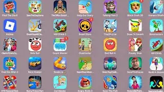 Brawl Stars, Snake.io, Roblox, Hungry Shark, Talking Tom 2, Hill Climb Racing 2, Angry Birds 2