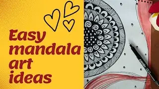Easy Mandala design ideas for beginners ☺️ mandala art ideas #mandalaart #easydrawing #easydrawing 
