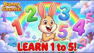 Bunny Teaches Counting 1 to 5 🐰 | Fun & Easy Numbers for Kids #bunny #counting