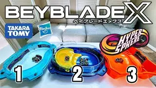 BEYBLADE X Battles in 3 HyperSphere Beyblade Burst Stadiums!