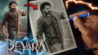 Devara Jr Ntr drawing |Devara movie drawing|Jahnavi kapoor|Saif Ali Khan|Jr Ntr sketch #devaramovie