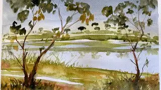 Simple quick Watercolour Landscape | Australian outback