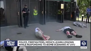 First responders practice during mass casualty bomb explosion training at UVU