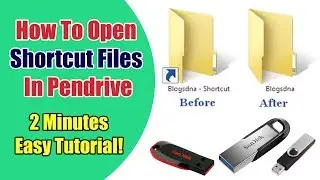 How To Open Shortcut files in Pendrive || Remove Shortcut from Pendrive using CMD