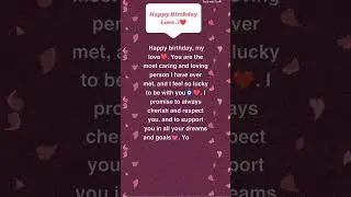 Heart touching birthday wishes for Love #happybirthday #love #shorts