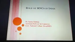 Role of MNCs in India
