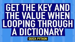 Python Shorts | How to Get Dictionary Keys and Values at the Same Time in a for Loop in Python