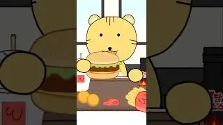 햄버거 먹방 |  Burger & Cheese ball MUKBANG!🍔🍟 | 치즈볼, 밀크쉐이크, 햄버거 세트) | 애니먹방 | ASMR | Animation Mukbang
