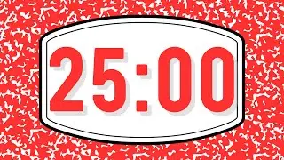 25 MINUTE RED NOTEBOOK 📓 COUNTDOWN TIMER | NO MUSIC | DIGITAL ALARM | EMBED-FRIENDLY
