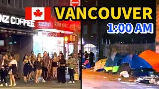 1:00 AM Vancouver Downtown Night Driving ｜Canada Night Street Lifestyle