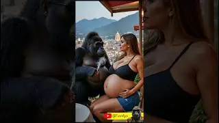 Gorilla's Gentle Journey🦍#gorillalove #funny #explore #gorilla #cute#gorillafun#comedy#gorillababy
