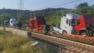 Traxx 186 282 with Mercedes Trucks,San Giovanni di Duino,IT