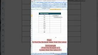 Floor Formula in Excel #excelshorts
