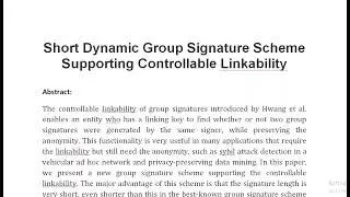 Short Dynamic Group Signature Scheme Supporting Controllable Linkability