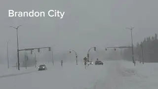 Winter Storm Travel To Brandon City Mb | Near Zero Visibility
