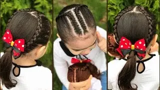 Peinados faciles para niñas con trenzas | Peinados faciles y rapido para la escuela|LPH