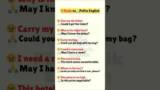 Rude vs polite English 😡🙏#english #spokenenglish #politeenglish #shorts