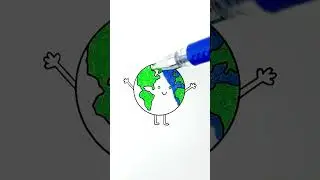 Satisfying Planet Earth 🌎 Coloring color colouring colour art pen ink