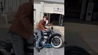 John rides the Harley WL