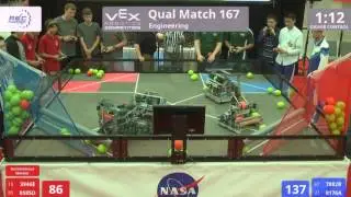 VEX Worlds 2016 - VRC High School - Engineering - Qual 167 (3946E 8585D) 192 vs 167 (7882B 8176A)