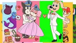 WEDDING of Sheriff LABRADOR and PAPILLON   Sticker Book DIY