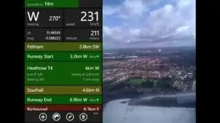 Off-Grid GPS app demo - landing at Heathrow