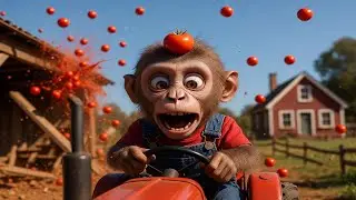 Baby Monkey NaNa Drives GIANT Tractor! 🚜 Tomato Harvest Disaster & Farm CHAOS! 🐒🍅