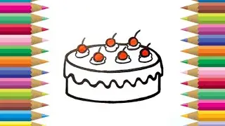 Easy Drawing Cherry cake🎂 | Easy Drawing 🎨