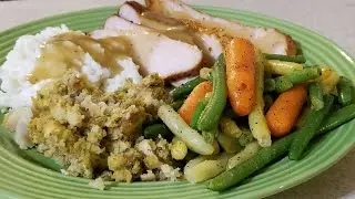 Aldi Budget Air Fryer Slap Ya Mama Thanksgiving Holiday Dinner under $15 for 2