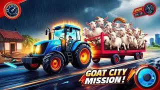 Goat Transport from Village to City | Tractor Trolley Gameplay 🐐🚜 | Desi Farming Life