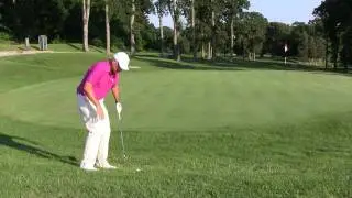 How to hit a downhill chip shot.