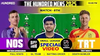 TRT vs NOS , TRT vs NOS 8TH T100 , Trent Rockets vs Northern Superchargers  