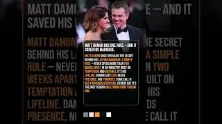 Matt Damon&rsquo;s Rule That Saved His Marriage | A Hollywood Love Story That Lasts