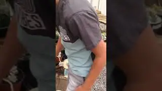 Silly kid touching cactus's