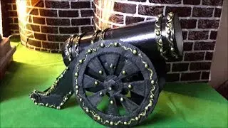 How to make a cardboard canon /Ganesha decoration with a fort theme (part 2)