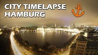 HAMBURG TIMELAPSE - View over the Alster and CITY CENTRE of HAMBURG - CINEMATIC TIMELAPSE 4K