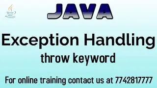 Exception handling throw keyword in java in hinglish